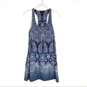 Sequin Hearts mini dress racerback blue lined